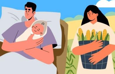 Đàn ông ở cữ thay vợ, nằm trên giường suốt 40 ngày